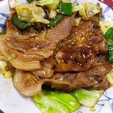 キャベツピーマン豚の生姜焼き